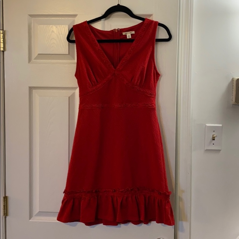 💙3/$45 DRESSES💙Red Crochet Dress With peplum hem